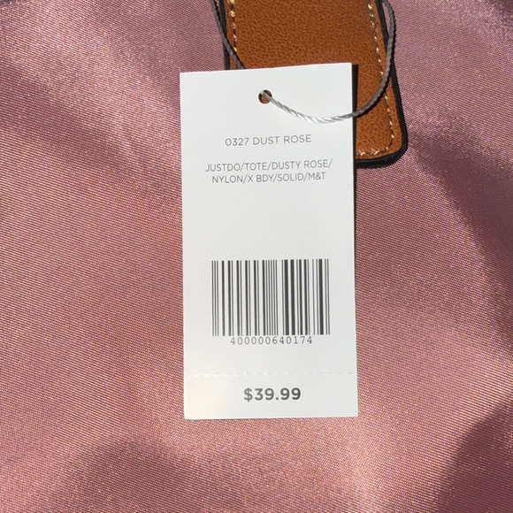 Mia & Tess - Nylon Tote and Cross Body Bag in Dusty Rose - Picture 12 of 12